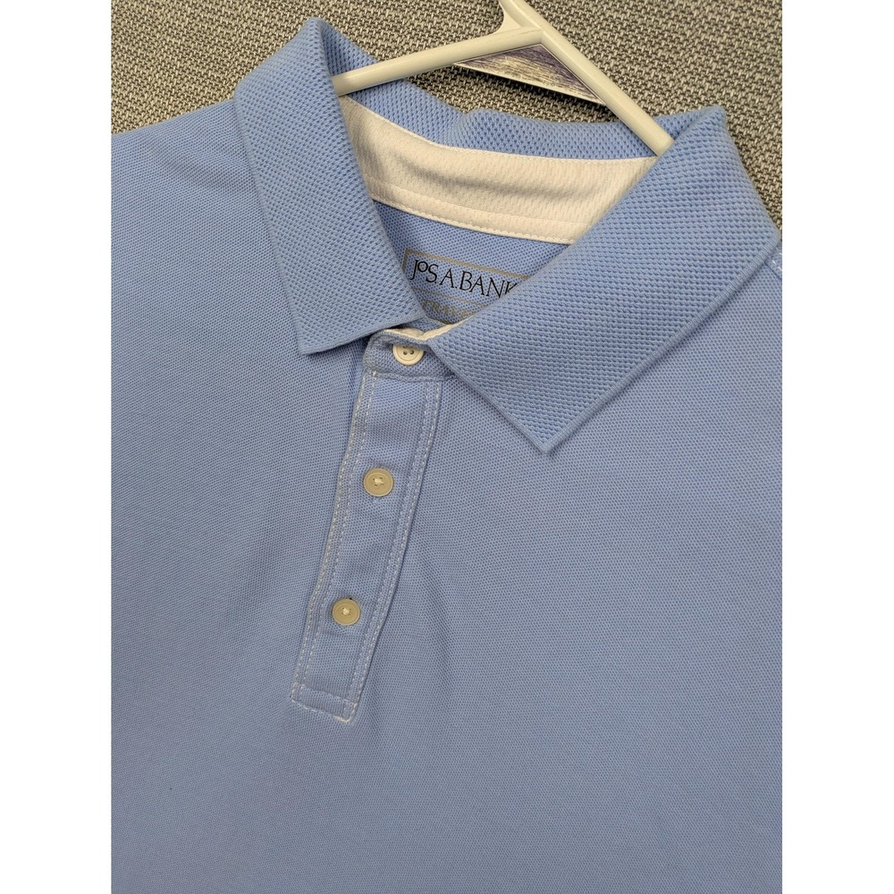 Jos A Bank Traveler Travel Tech Polo Shirt Mens Large Blue Tailored Fit